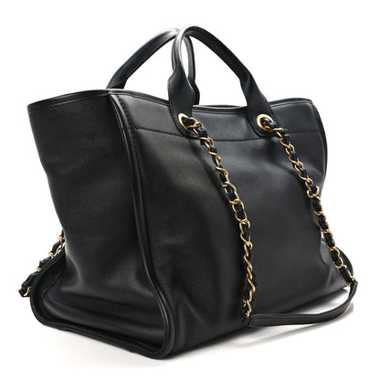 Chanel Calfskin Medium Deauville Tote Black Multicolor 4 of 9
