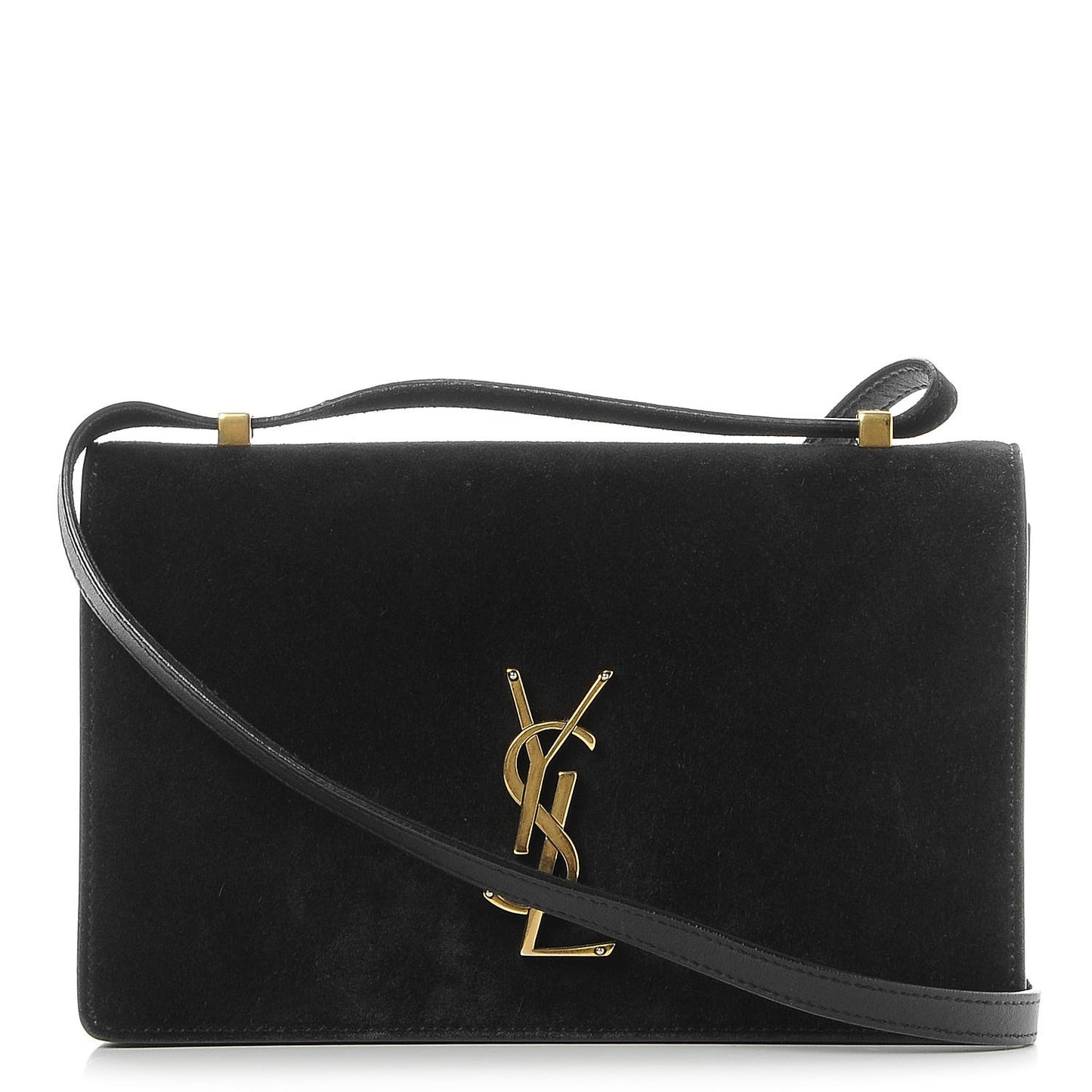 Suede Monogram Small Dylan Shoulder Bag Black