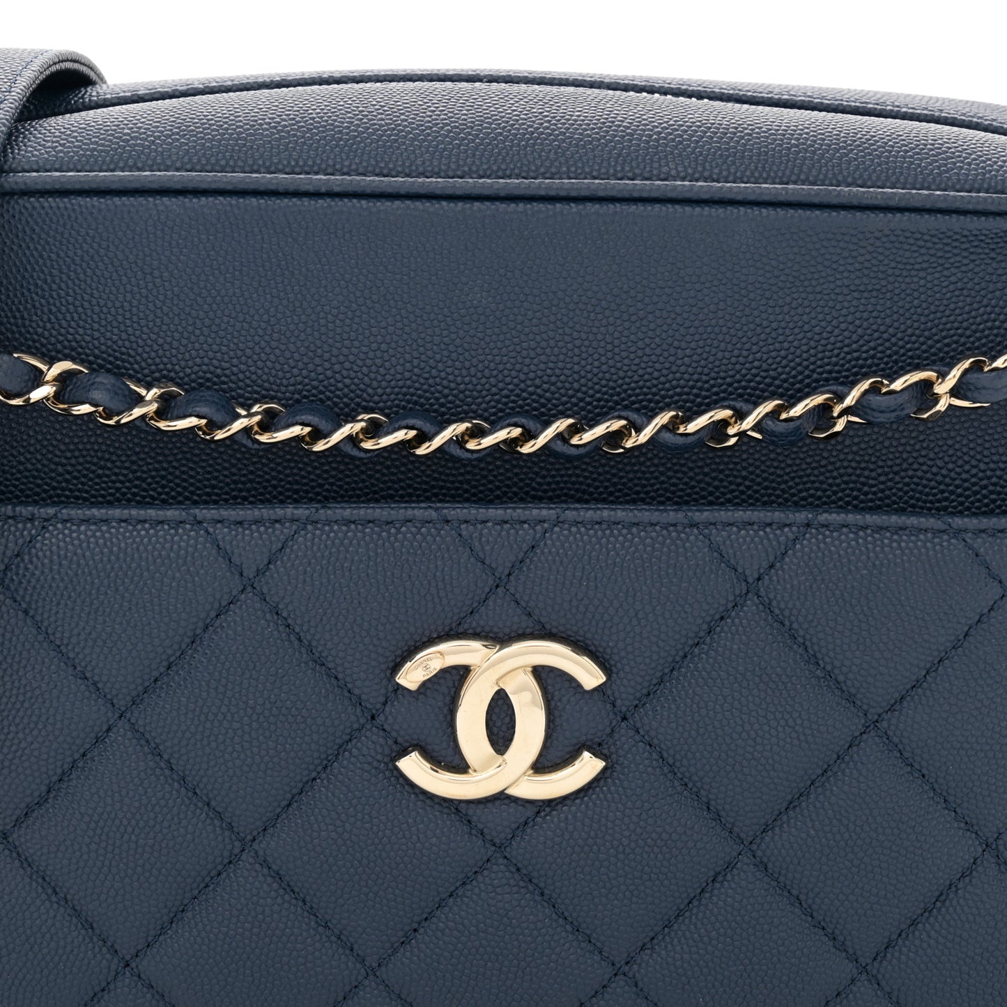 Caviar Quilted Large In & Out Camera Case Navy