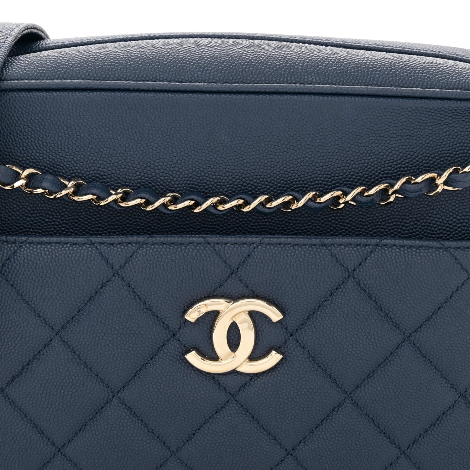 Chanel Caviar Quilted Large In & Out Camera Case Navy 10 of 12