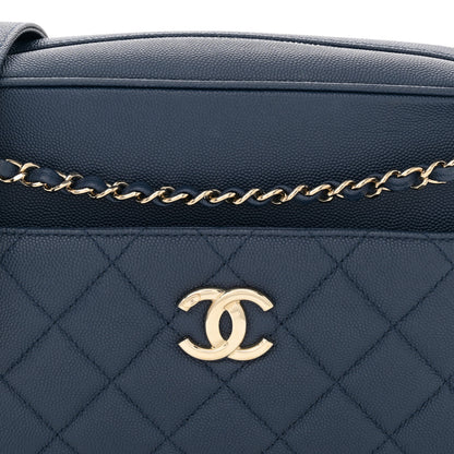 Chanel Caviar Quilted Large In & Out Camera Case Navy 10 of 12