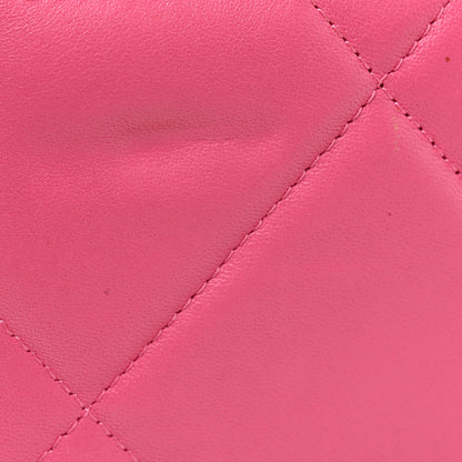 Chanel Lambskin Quilted Chanel 19 Wallet On Chain WOC Dark Pink 13 of 13