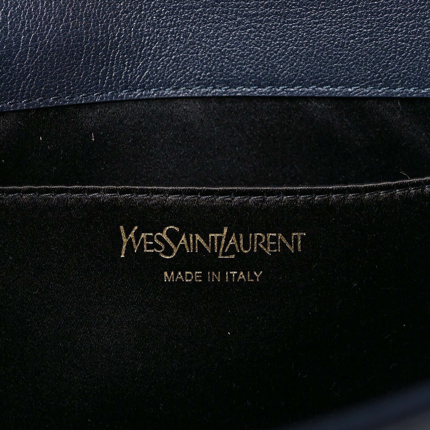 Saint Laurent Calfskin Monogram Large Belle De Jour Clutch Navy 6 of 8