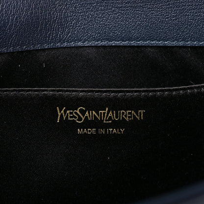 Saint Laurent Calfskin Monogram Large Belle De Jour Clutch Navy 6 of 8