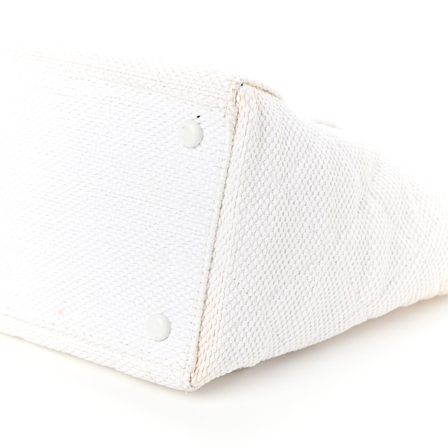Woven Canvas Bekko Chain Tote White