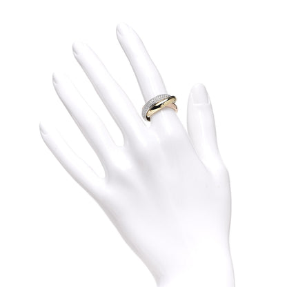 Cartier 18K White Yellow Pink Gold Diamond Classic Trinity Paved Ring 48 4.5 2 of 6