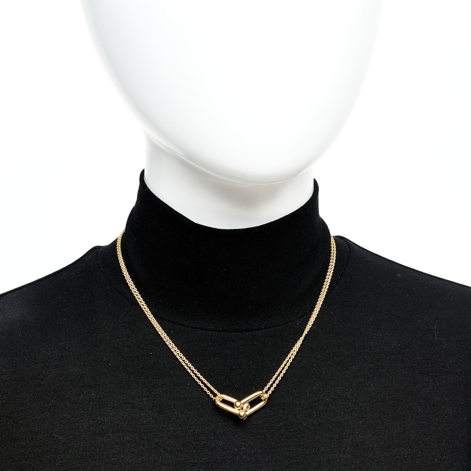 Tiffany 18K Yellow Gold HardWear Small Double Link Pendant Necklace 2 of 5