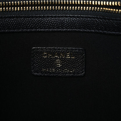 Chanel Caviar Chevron Quilted Large Ancient Greek Charms Cosmetic Case Black 8 of 10
