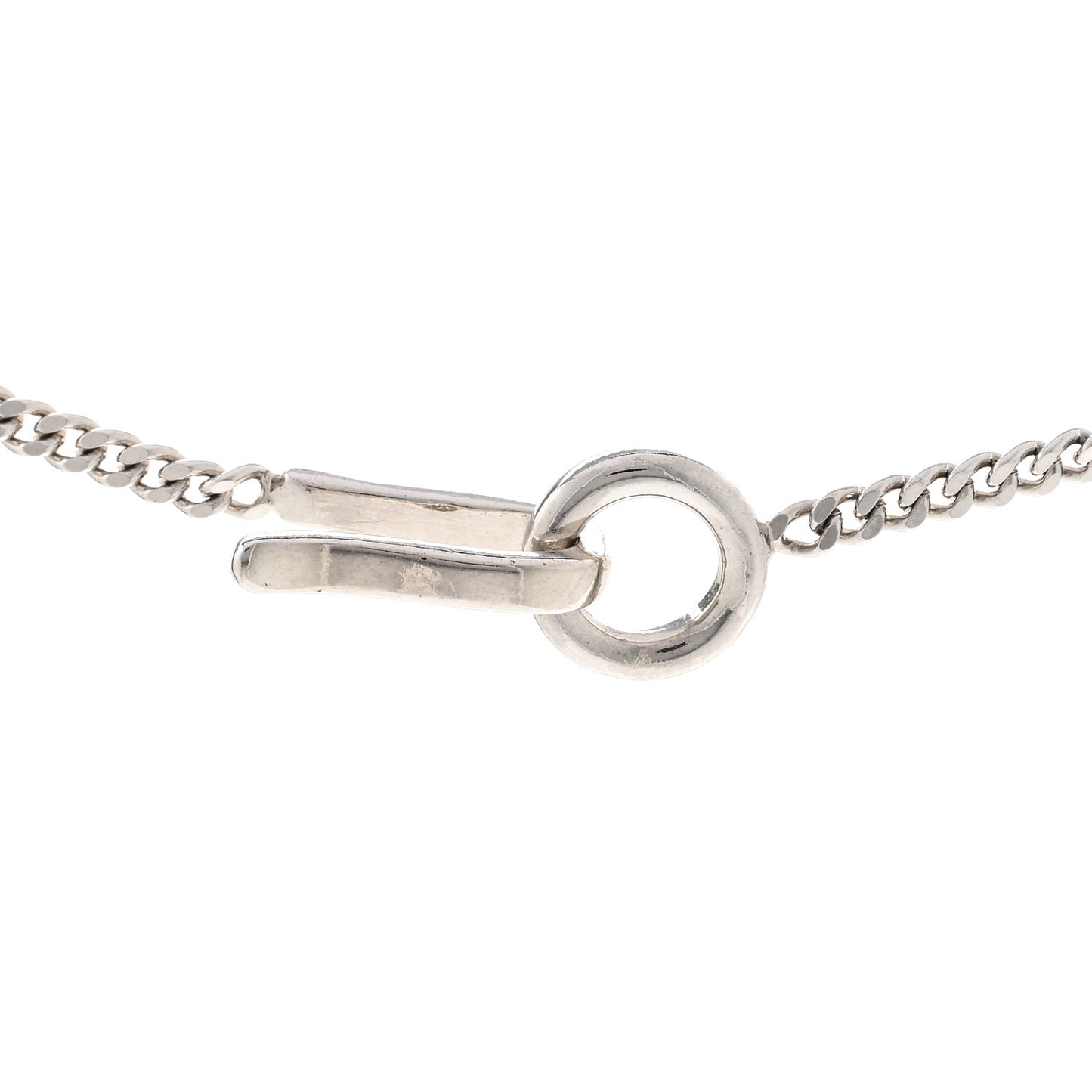 Metal Resin Crystal CC Camellia Necklace Silver