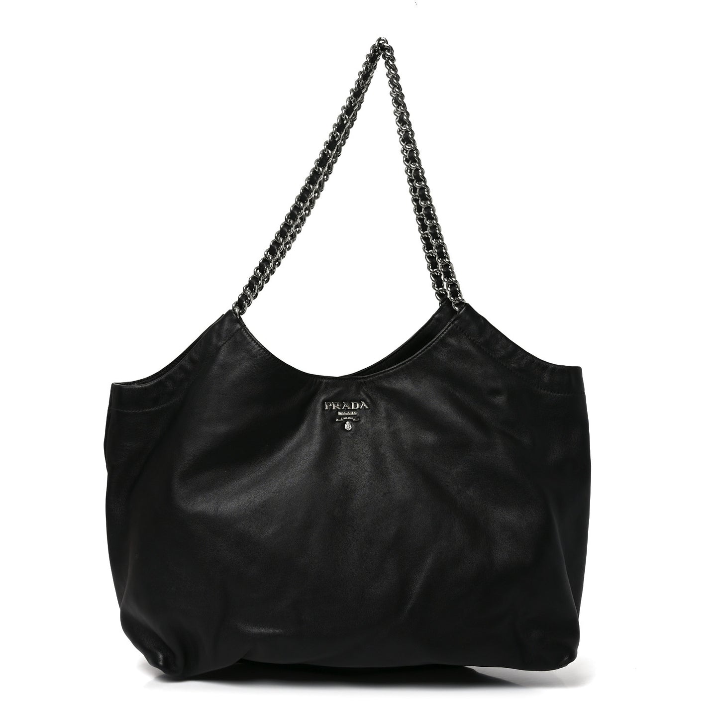 Soft Calf Chain Tote Black