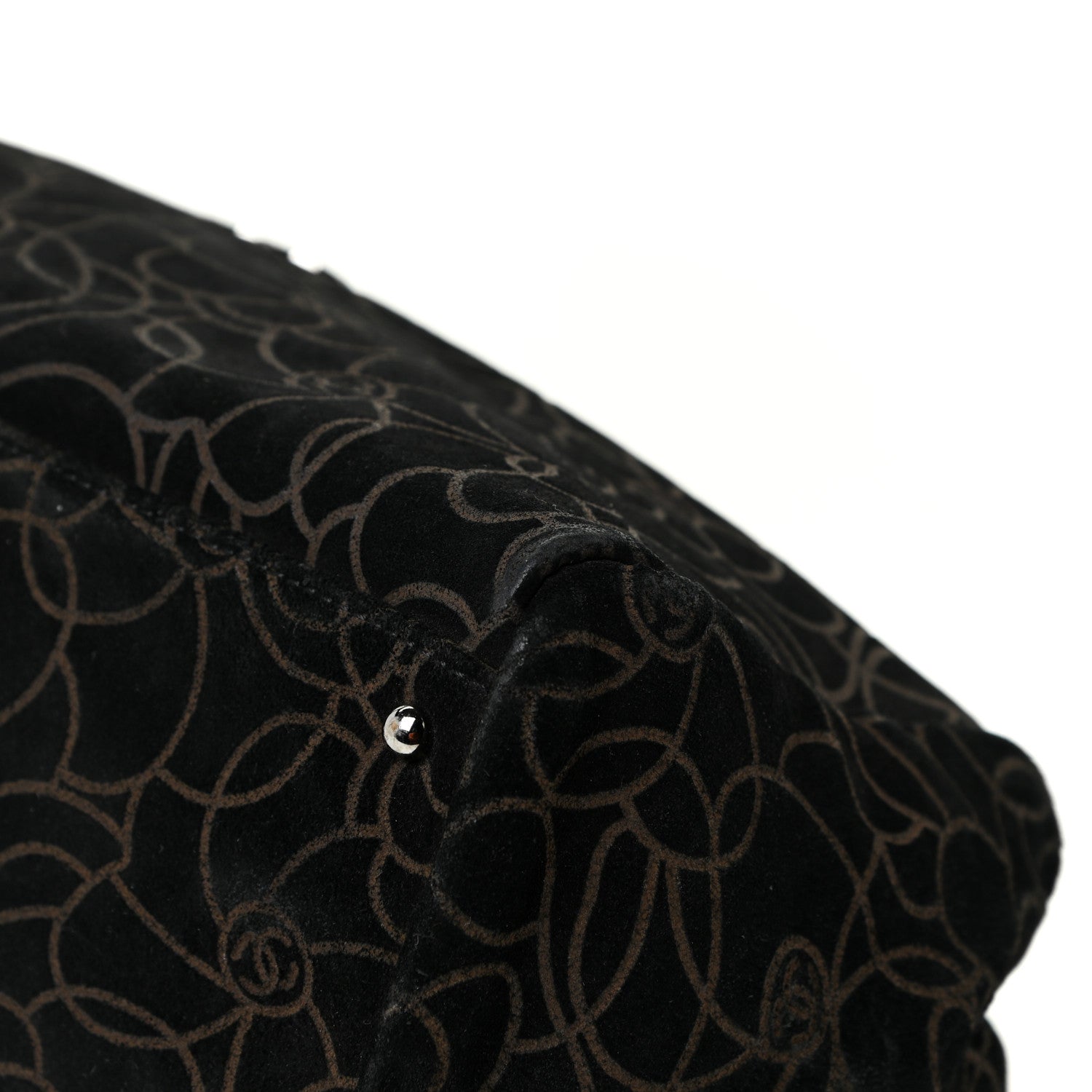 Chanel Velvet Camellia Embossed Shoulder Bag Black 12 of 17