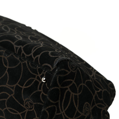 Chanel Velvet Camellia Embossed Shoulder Bag Black 12 of 17