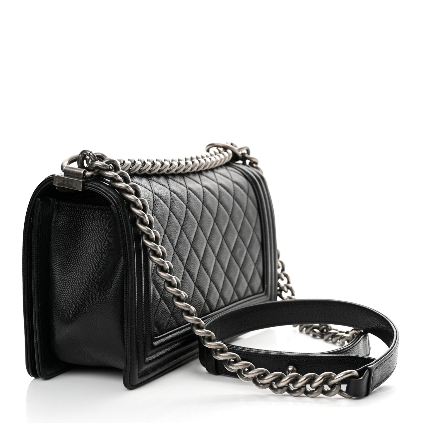 Caviar Quilted Medium Boy Flap Black