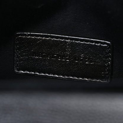 Saint Laurent Grain De Poudre Matelasse Chevron Monogram Envelope Clutch Black 7 of 7