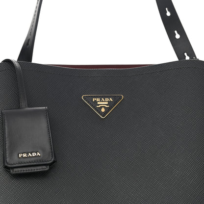Prada Saffiano Cuir Matinee Tote Black Cherry 8 of 11