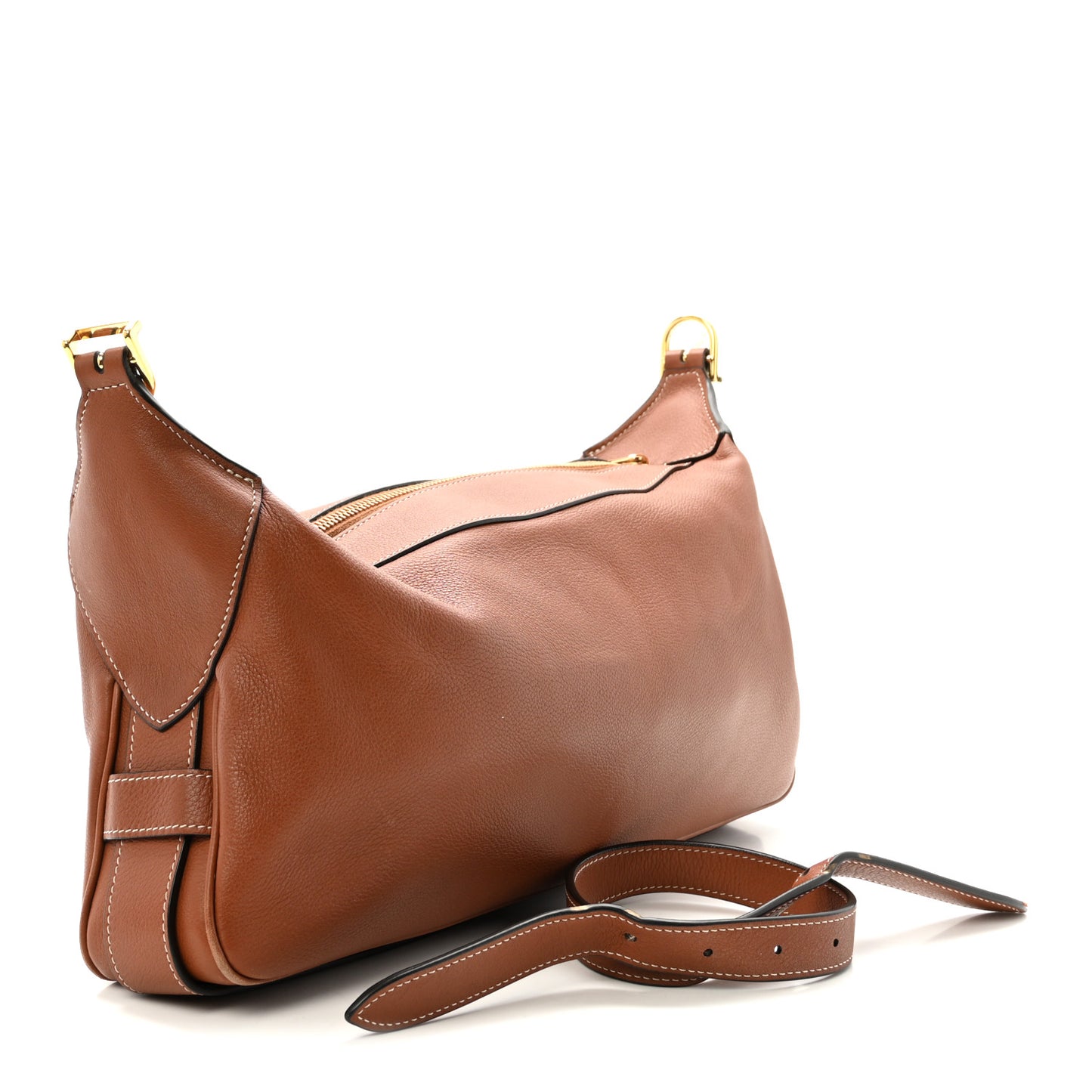 Supple Calfskin Medium Romy Shoulder Bag Tan