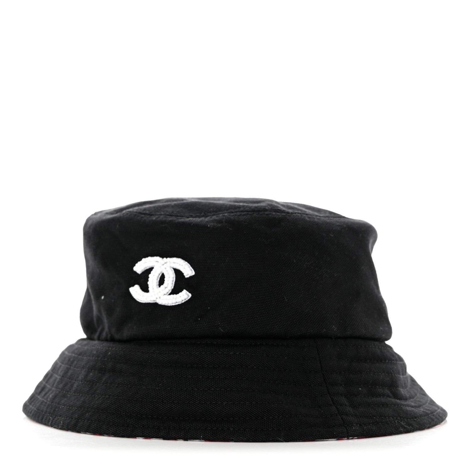Chanel Cotton Pearl CC Bucket Hat M Black 1 of 8