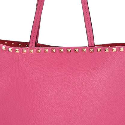 Valentino Garavani Grained Calfskin Rockstud Shoulder Tote Feminine Pink 7 of 13