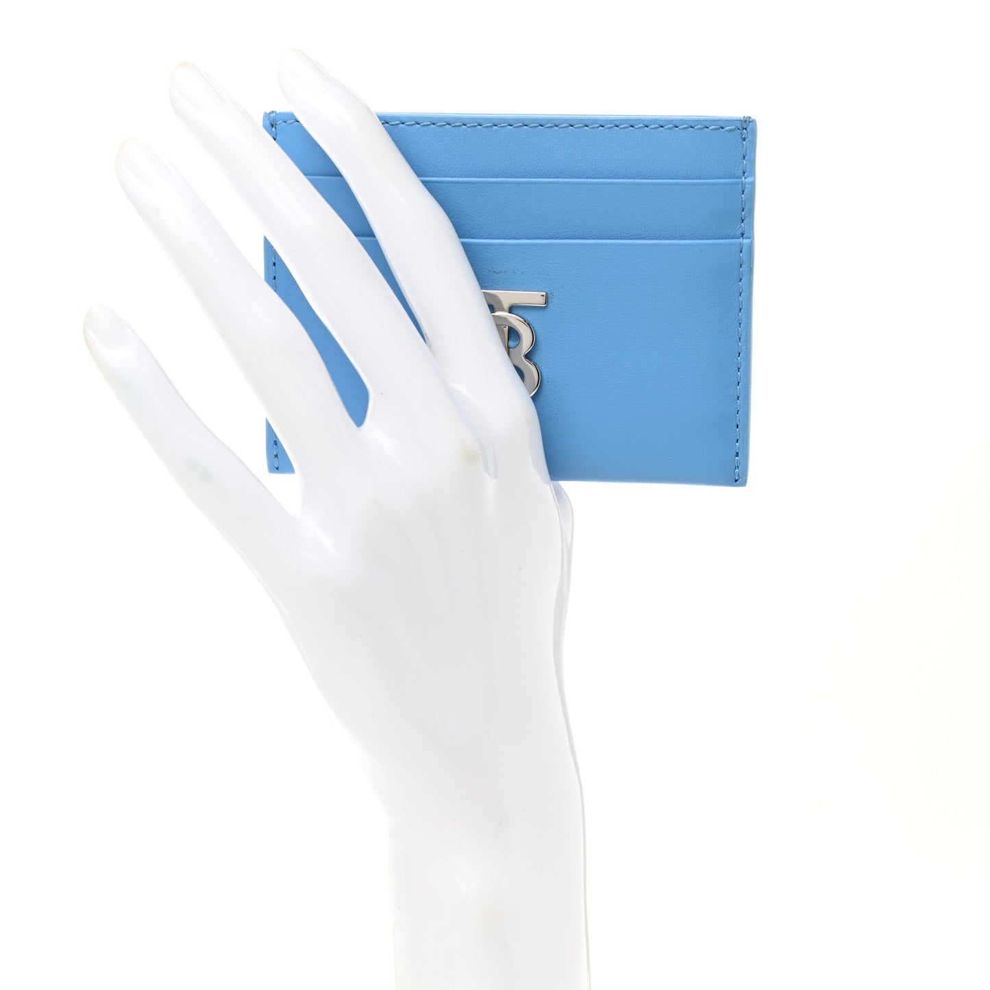 Calfskin Sandon TB Card Case Bright Sky Blue
