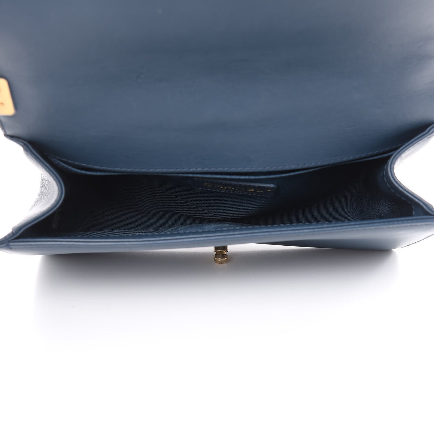 Calfskin Quilted Medium Top Handle Boy Flap Blue