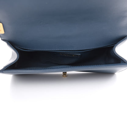 Chanel Calfskin Quilted Medium Top Handle Boy Flap Blue 5 of 11