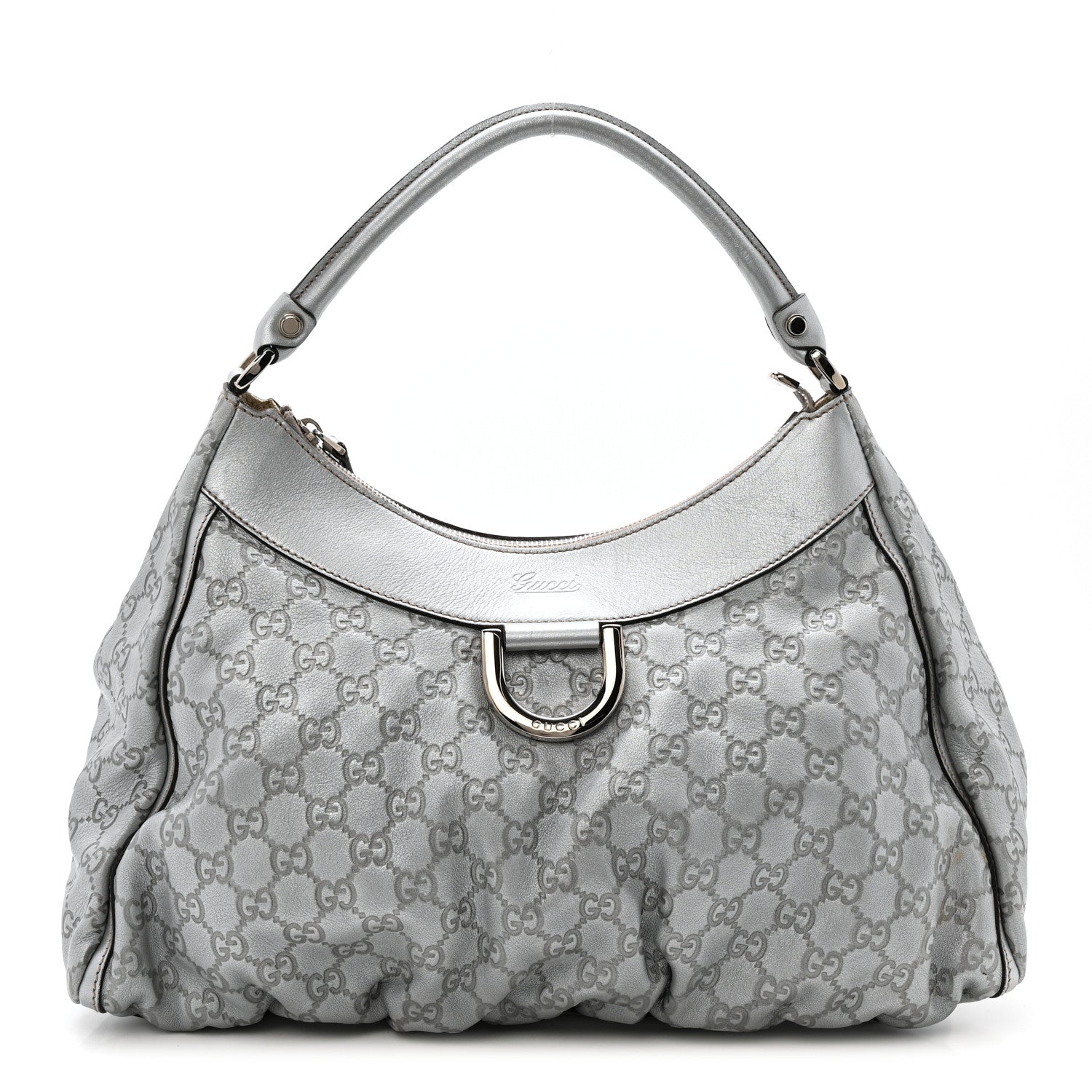 Gucci Guccissima Large D Hobo Silver 1 of 13