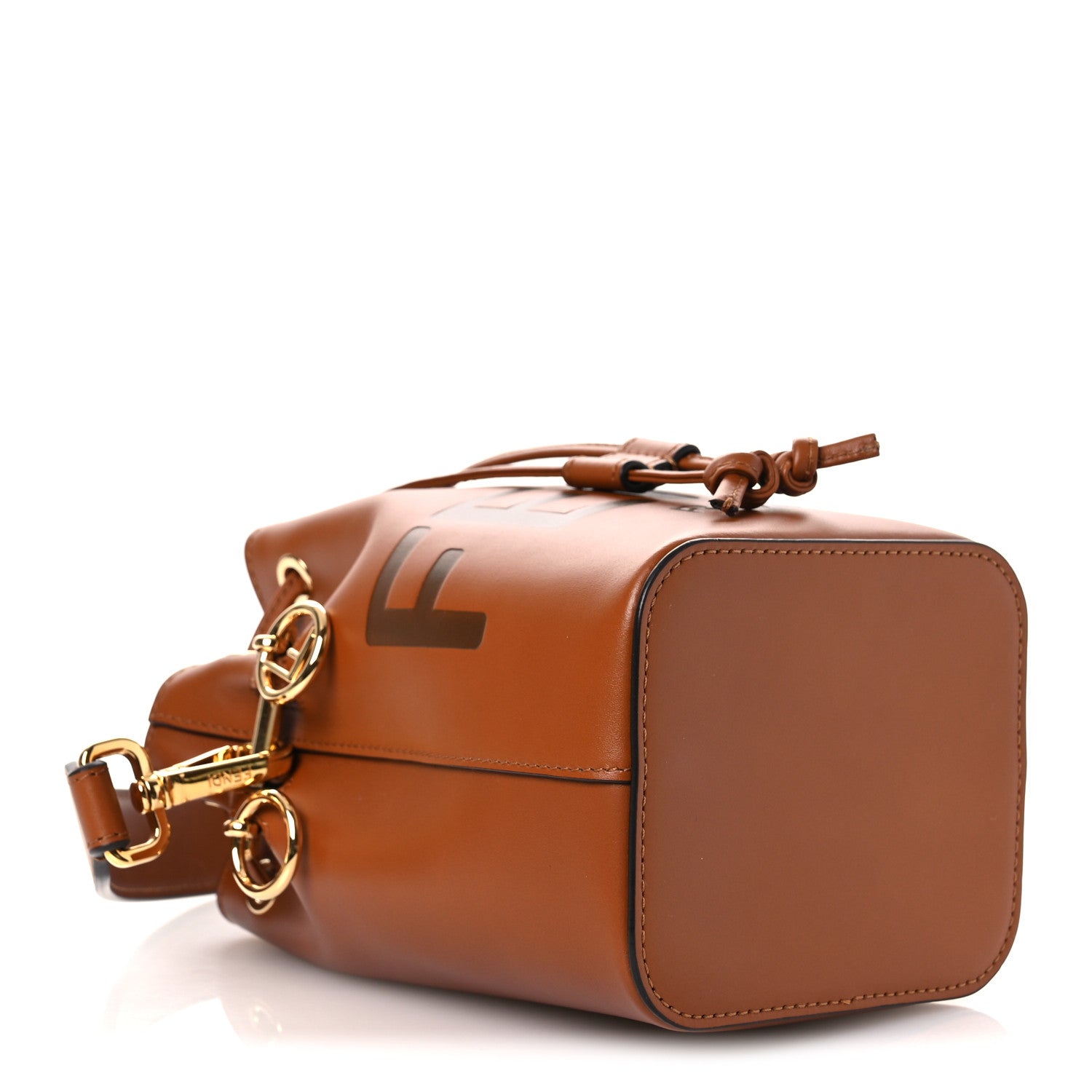 Fendi Vitello King F is Fendi Logo Embossed Mini Mon Tresor Bucket Bag Cuoio 4 of 11