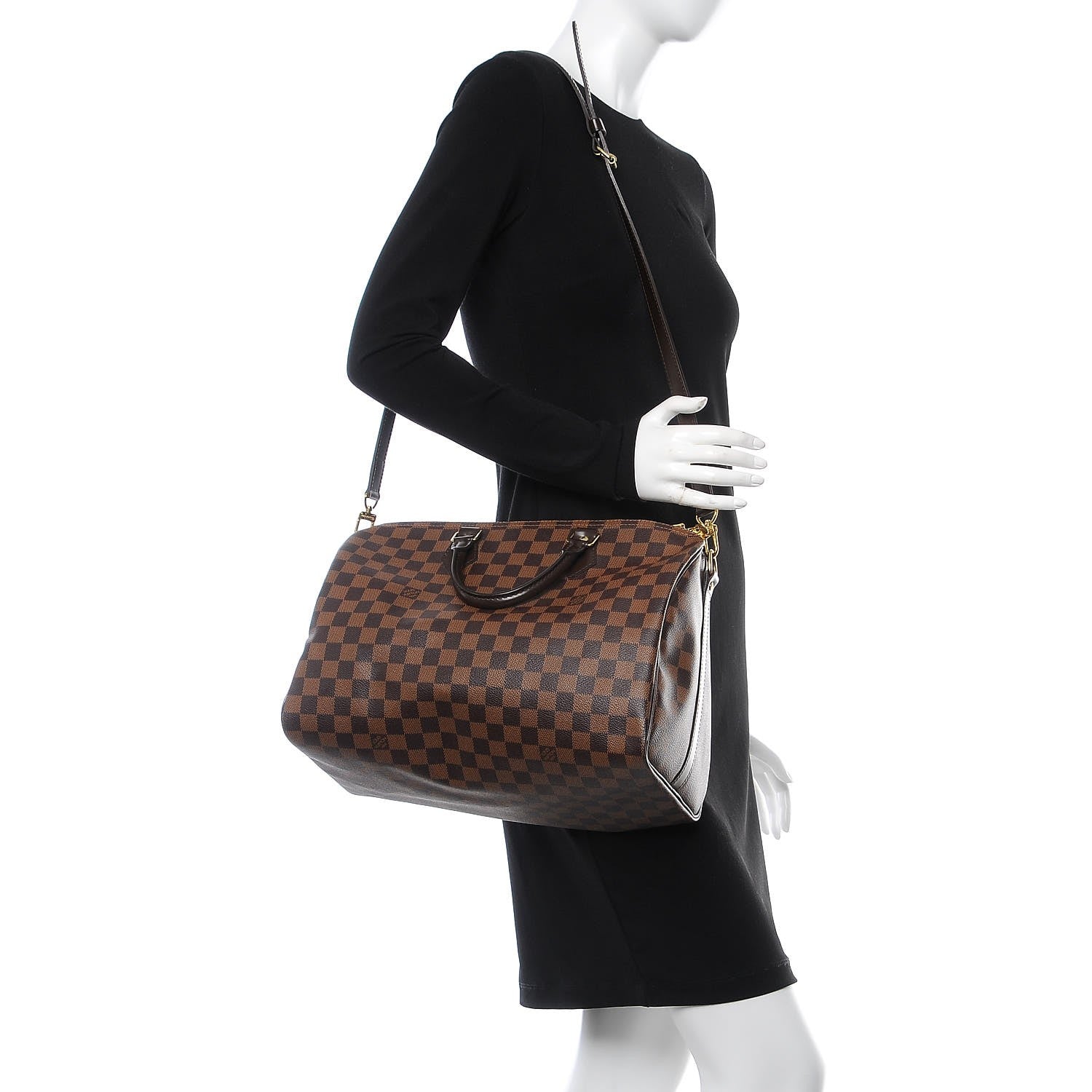 Louis Vuitton Damier Ebene Speedy Bandouliere 35 2 of 9