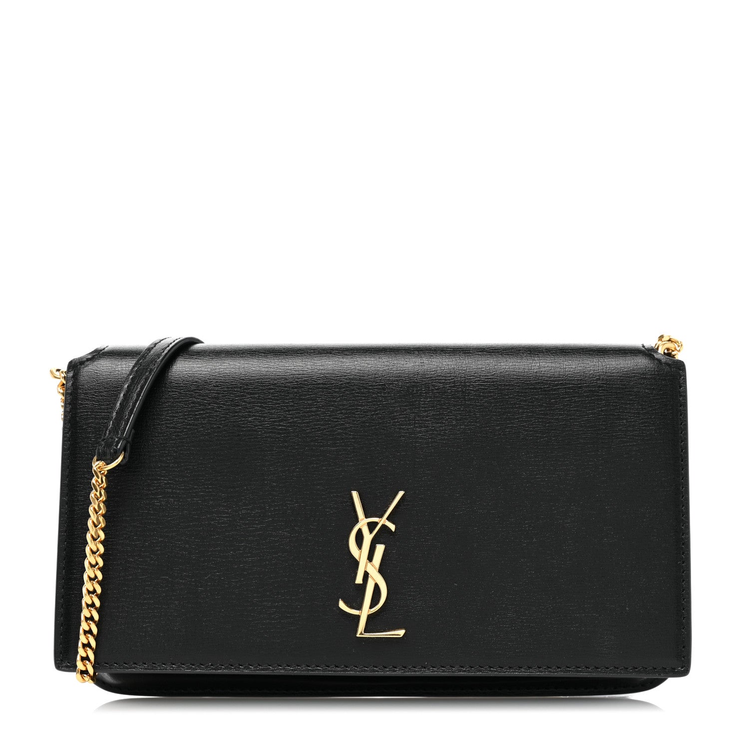 Saint Laurent Smooth Calfskin Monogram Phone Holder Crossbody Black 1 of 8