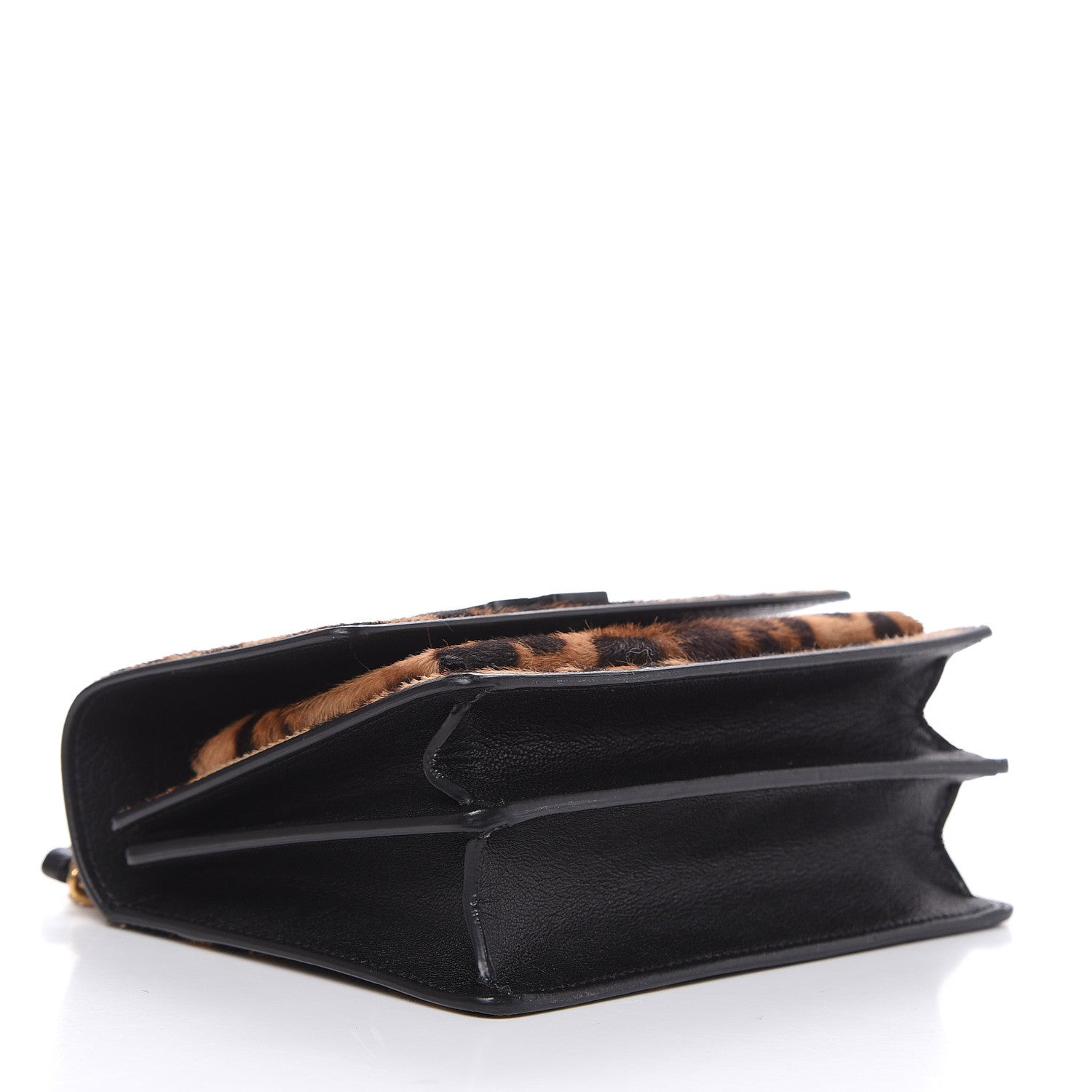 Saint Laurent Calf Hair Monogram Small Sunset Chain Wallet Leopard 4 of 12