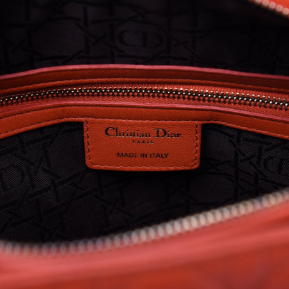 Christian Dior Lambskin Cannage Large Lady Dior Orange 8 of 10