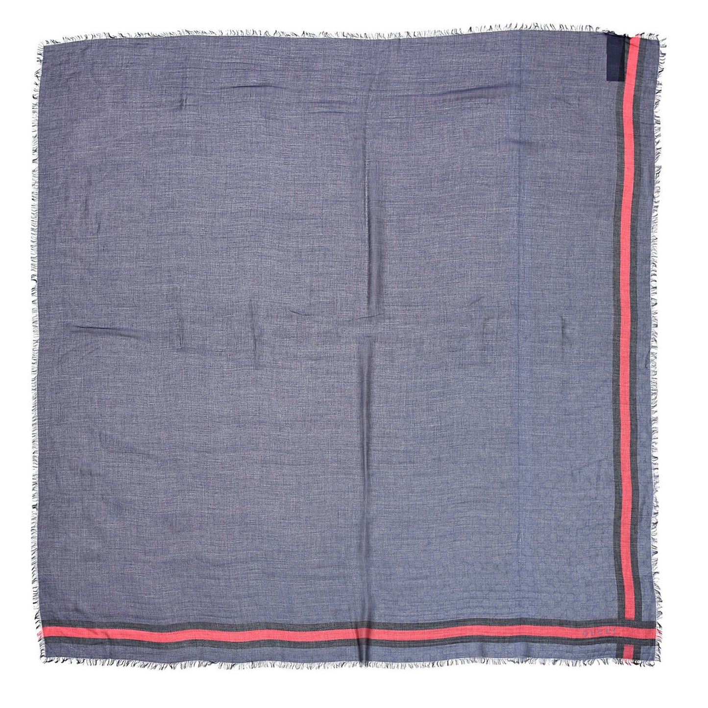 Modal Silk Monogram Web Scarf Blue