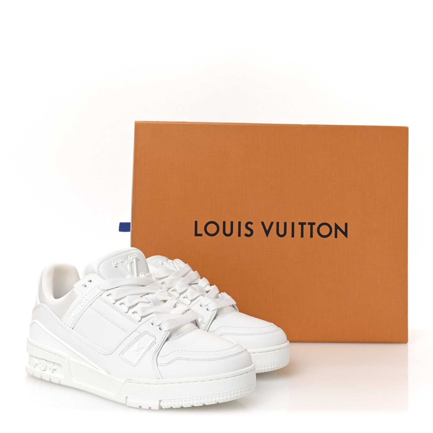 Louis Vuitton Calfskin Womens LV Trainer Sneakers 37.5 White 9 of 9