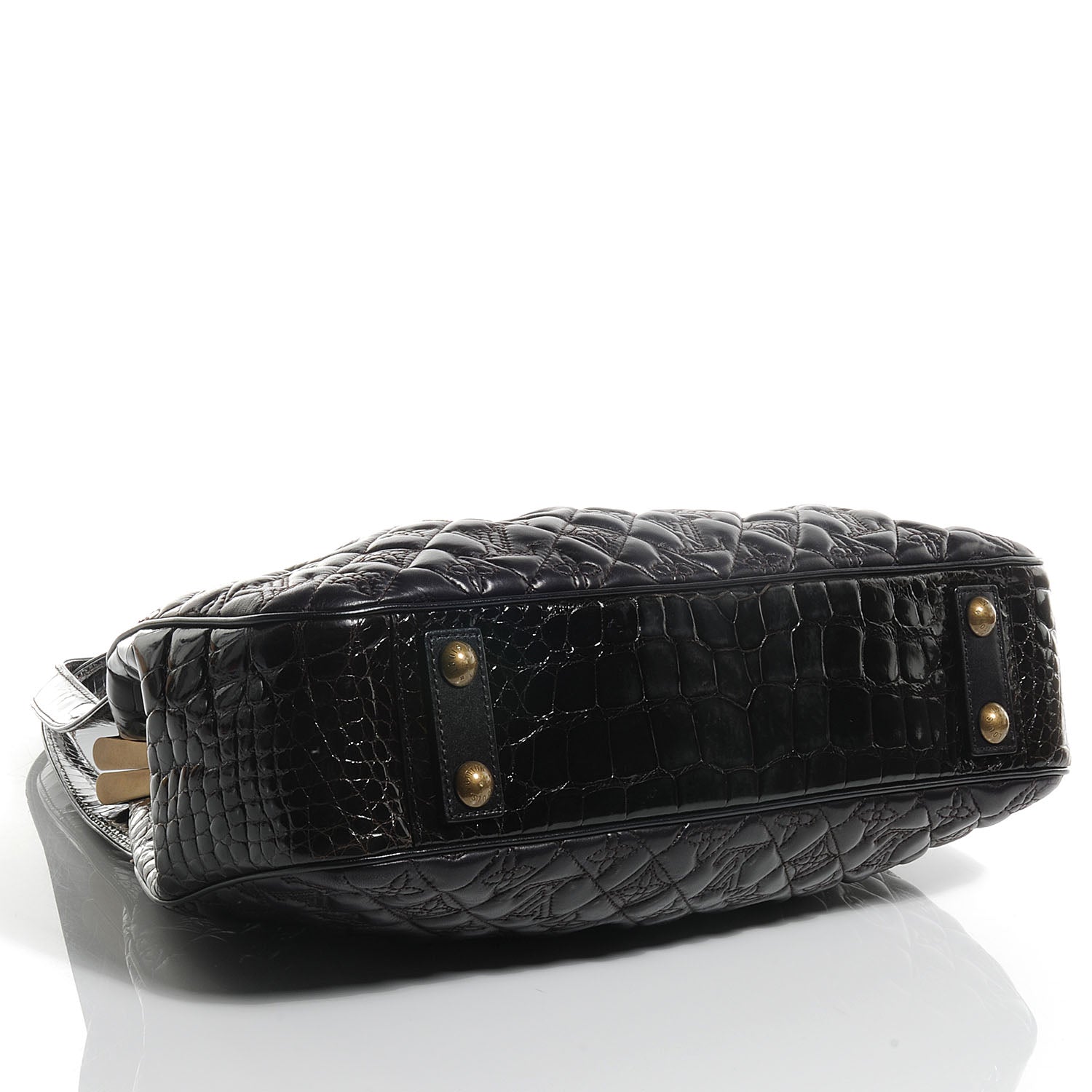 Louis Vuitton Monogram Vienna Alligator Sac Fermoir GM Aubergine 3 of 8