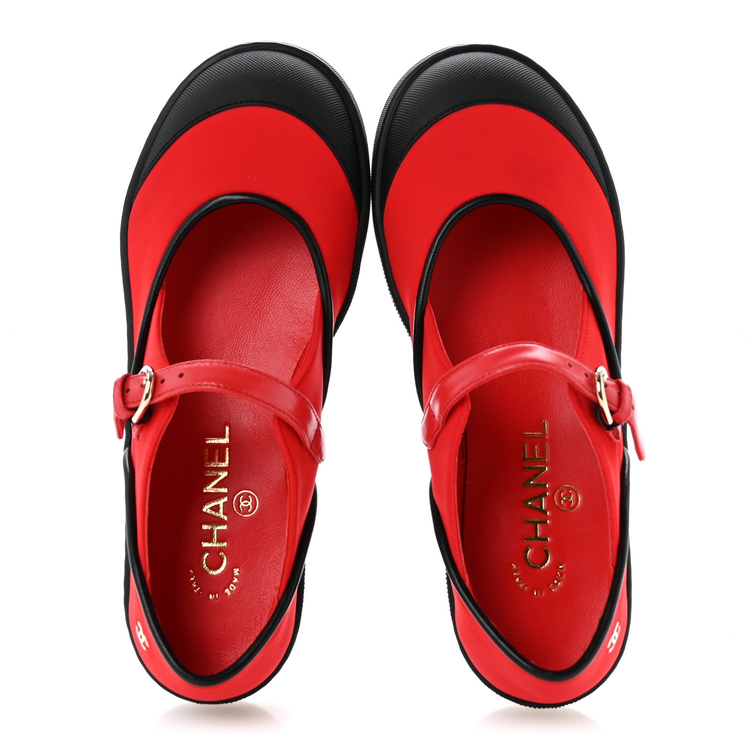 Chanel Mixed Fibers Rubber Cap Toe CC Coco Beach Mary Jane