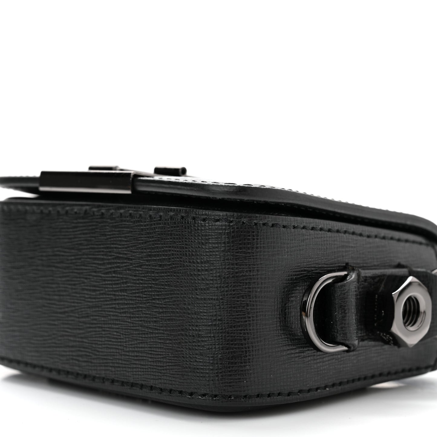 Calfskin Diag Flap Bag Black White