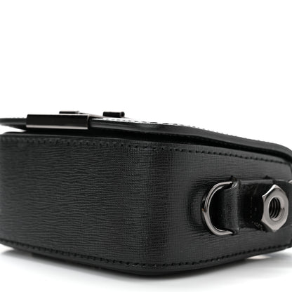 Off-White Calfskin Diag Flap Bag Black White 9 of 9