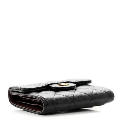 Chanel Caviar Quilted Compact Flap Wallet Black 4 of 9