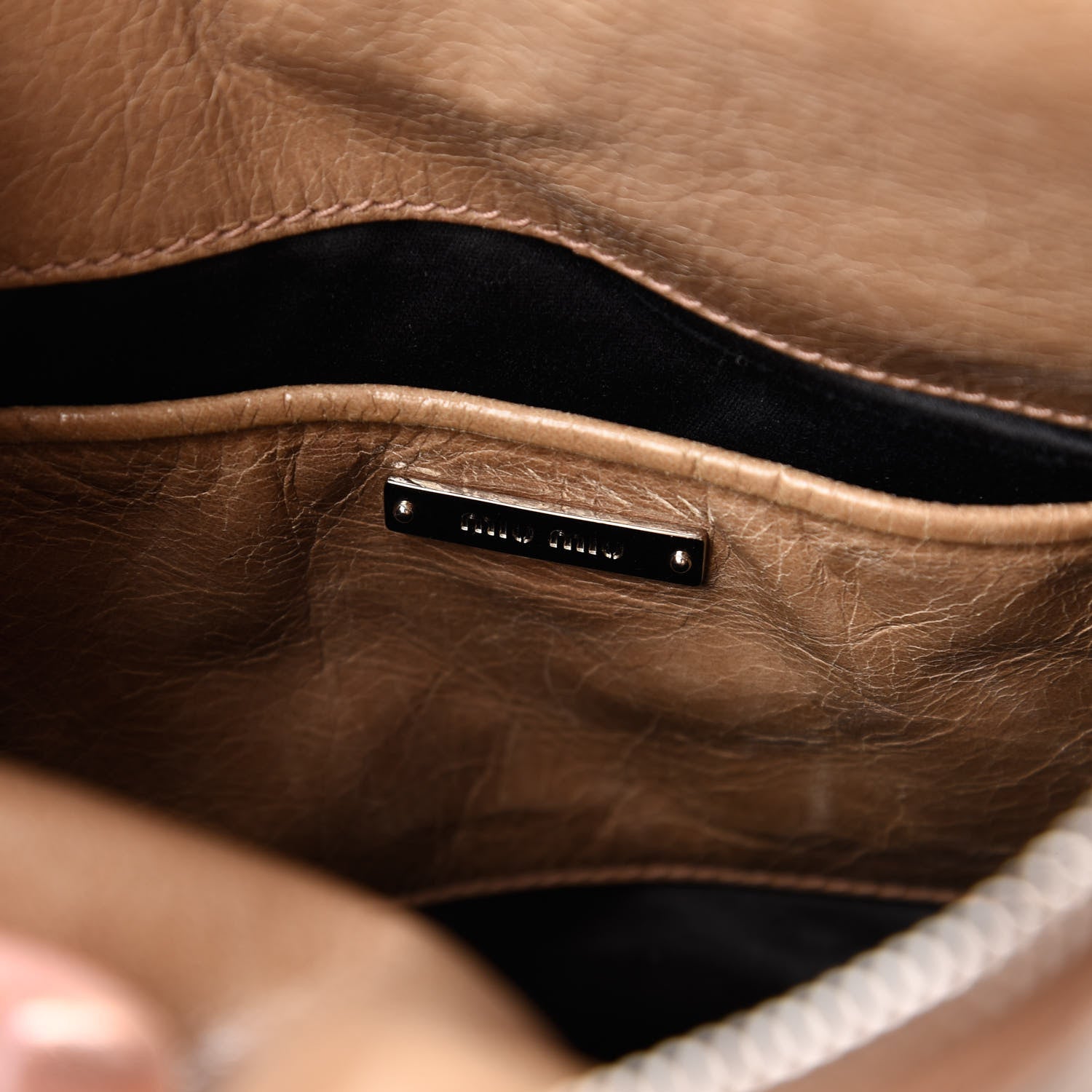 Miu Miu Vitello Lux Mini Bow Bag Cammeo 8 of 12