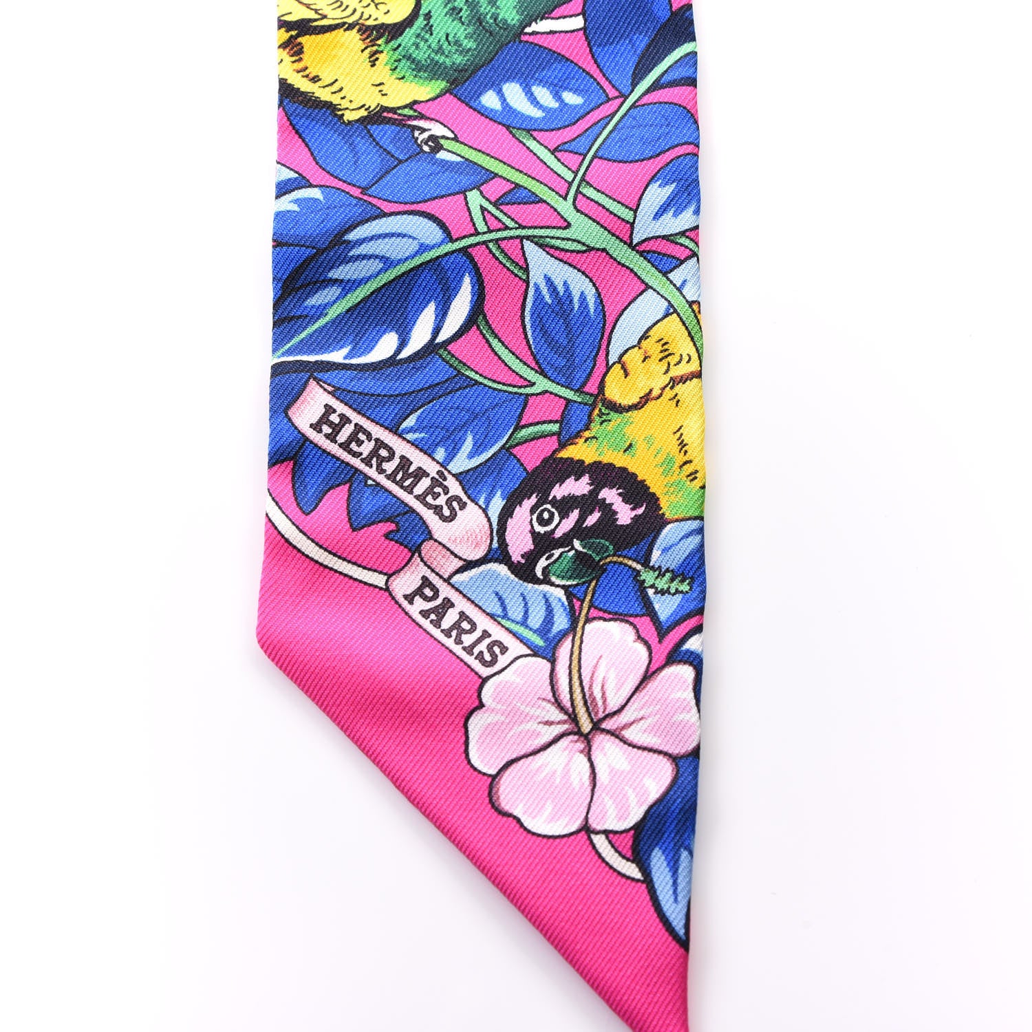 Hermes Silk Jungle Love Love Twilly Rose Vif Bleu Roy 3 of 4