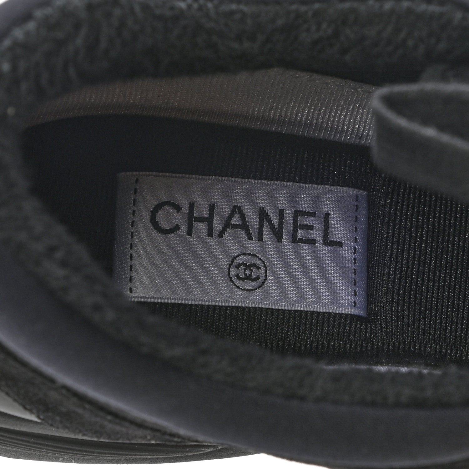 Chanel Nylon Calfskin Suede CC Sneakers 40 Black 6 of 8