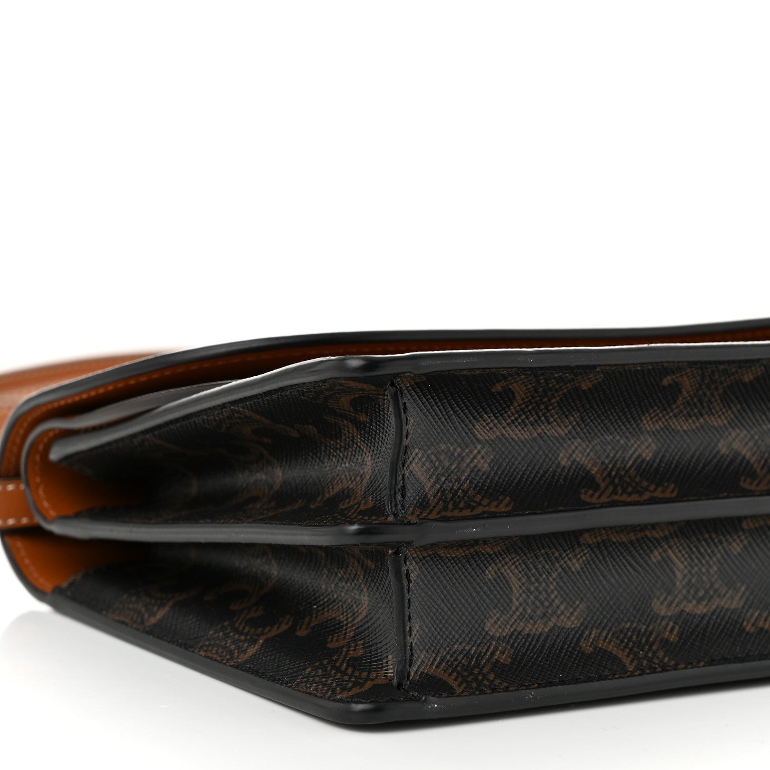 Celine Triomphe Canvas Lambskin Wallet On Strap Tan 9 of 11