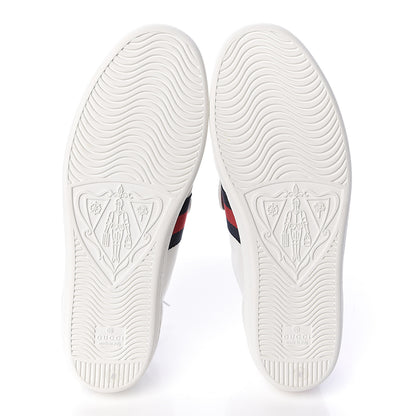Gucci Calfskin Ayers Web Blind for Love Embroidered Womens Ace Sneakers 41 White 5 of 10