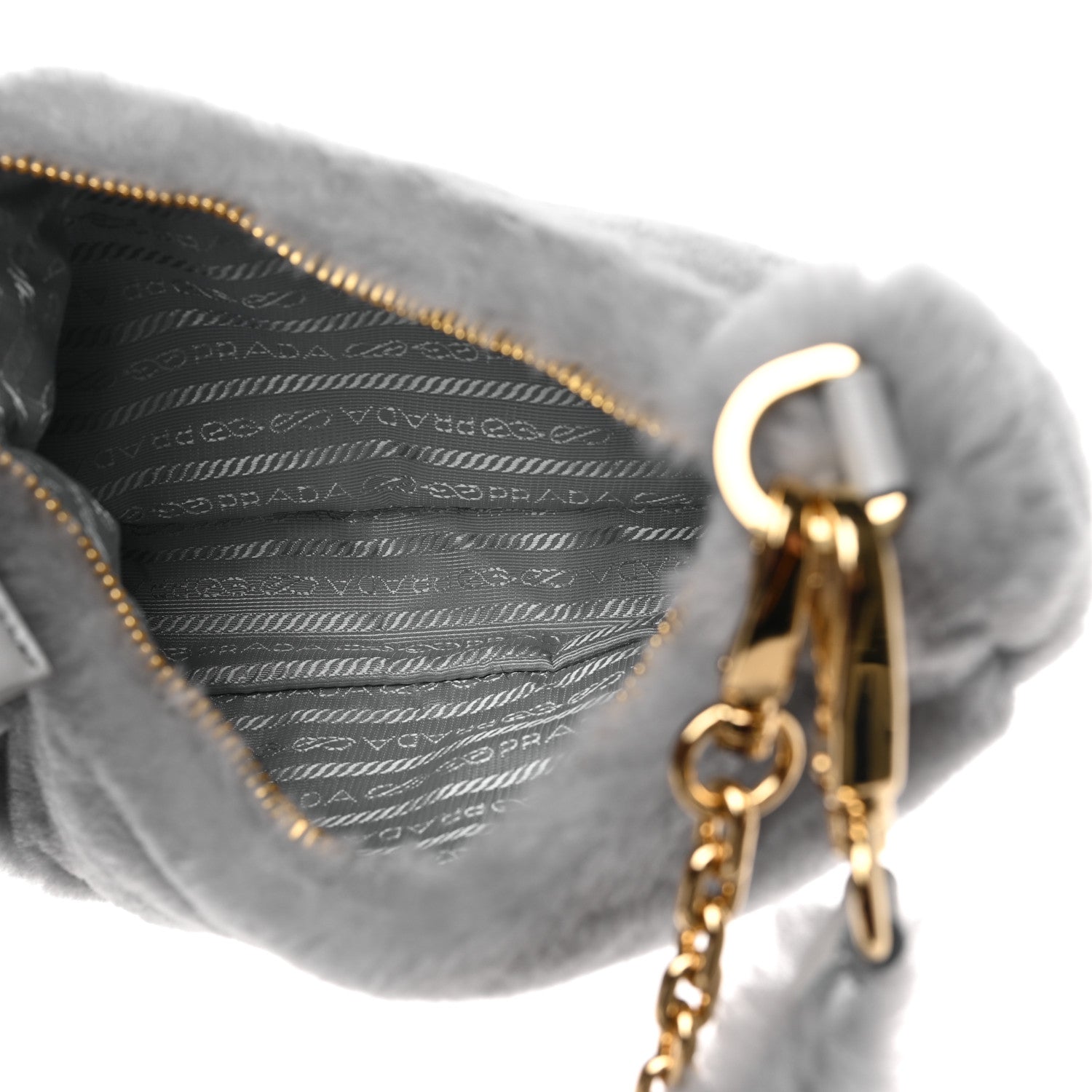 Prada Shearling Nappa Mini Re-Edition Shoulder Bag Fiordaliso 5 of 9