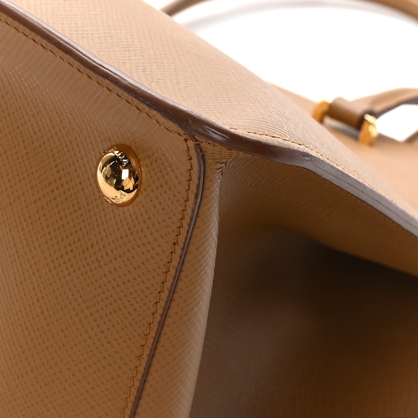 Saffiano Cuir Shopping Tote Caramel