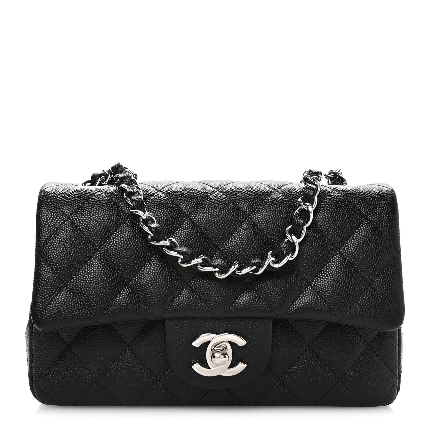 Caviar Quilted Mini Rectangular Flap Black