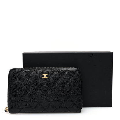 Chanel Caviar Quilted Large Zip Around Organizer Wallet Black 9 of 9