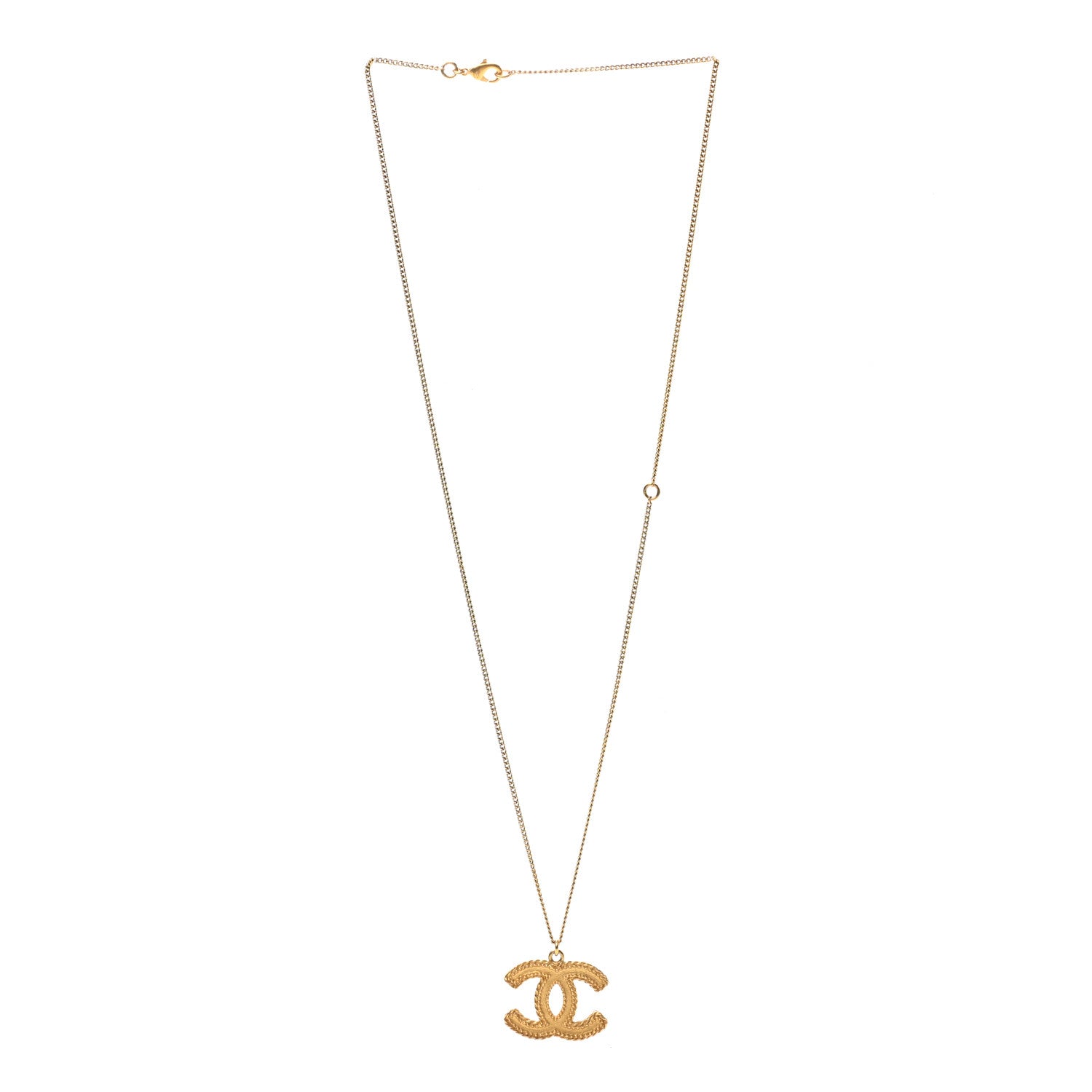 Chanel Metal CC Necklace Matte Gold 3 of 6