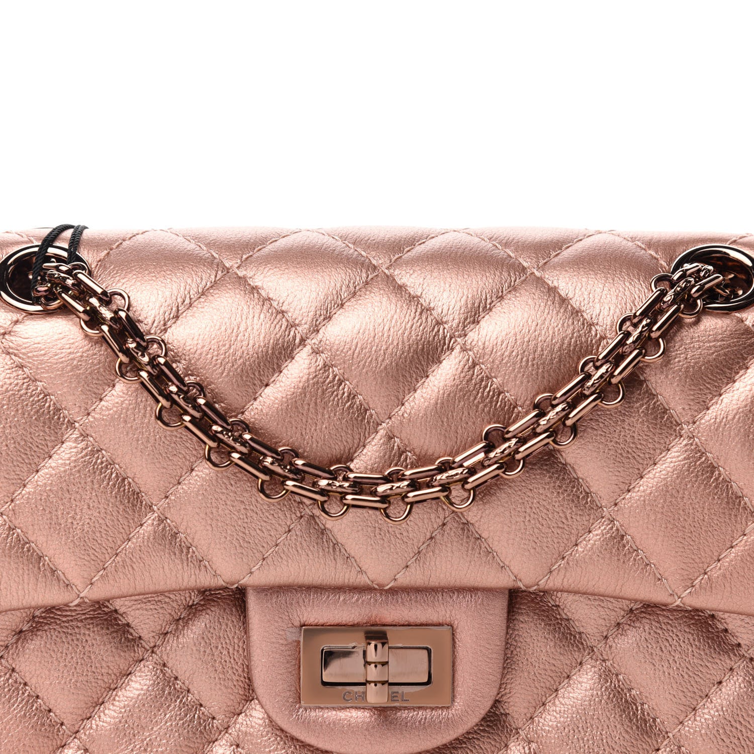 Chanel Metallic Grained Calfskin Quilted 2.55 Reissue Mini Flap Copper Pink 8 of 11