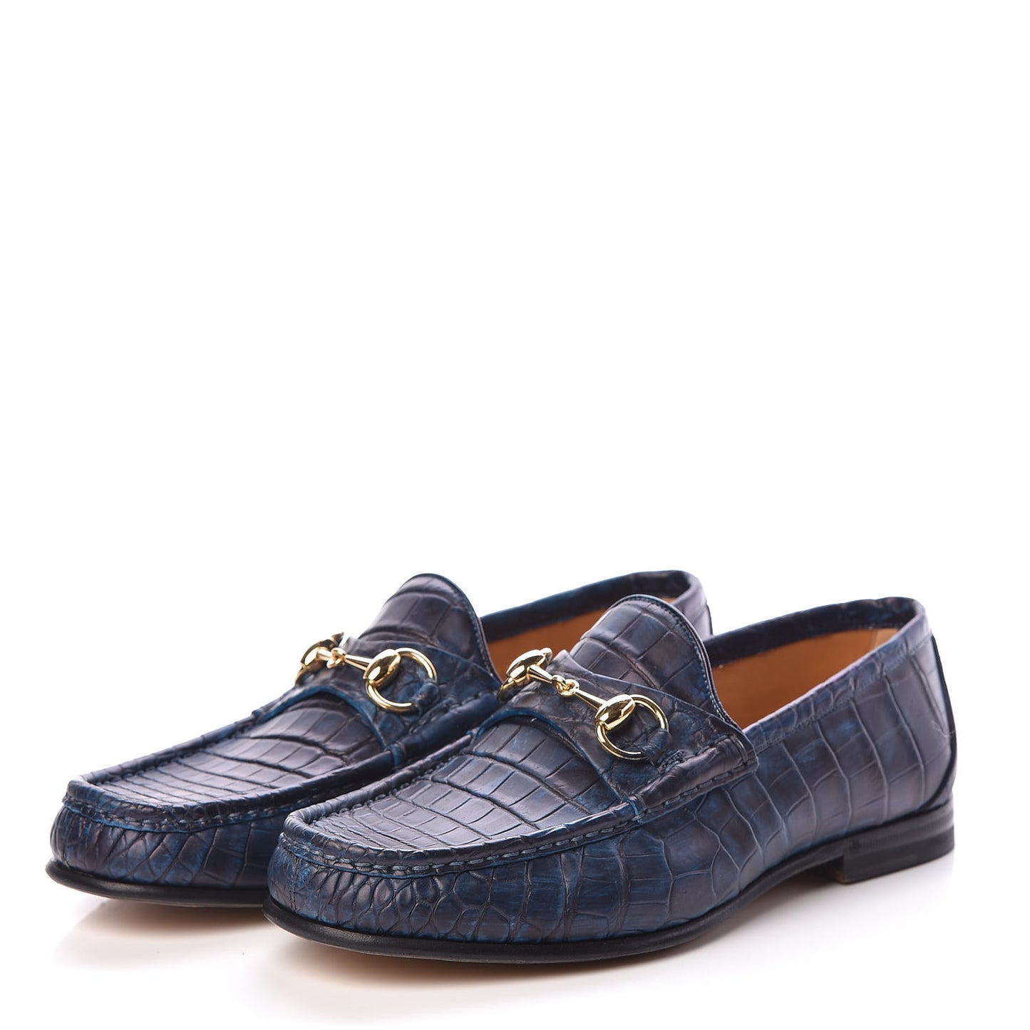 Crocodile Womens 1953 Horsebit Loafers 4.5 Blue